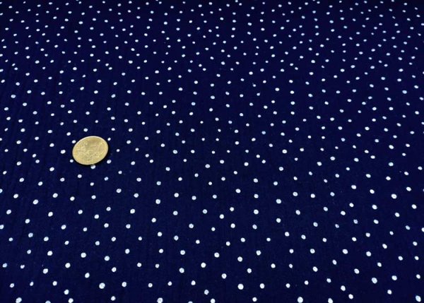 Musselin Mini Dots blue Fabric for children Double Gauze